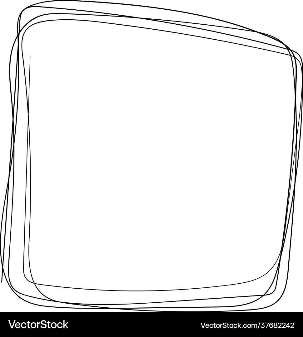 Hand drawn square scribble abstract frame Vector Image