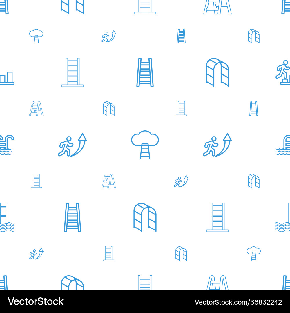 Ladder icons pattern seamless white background vector image