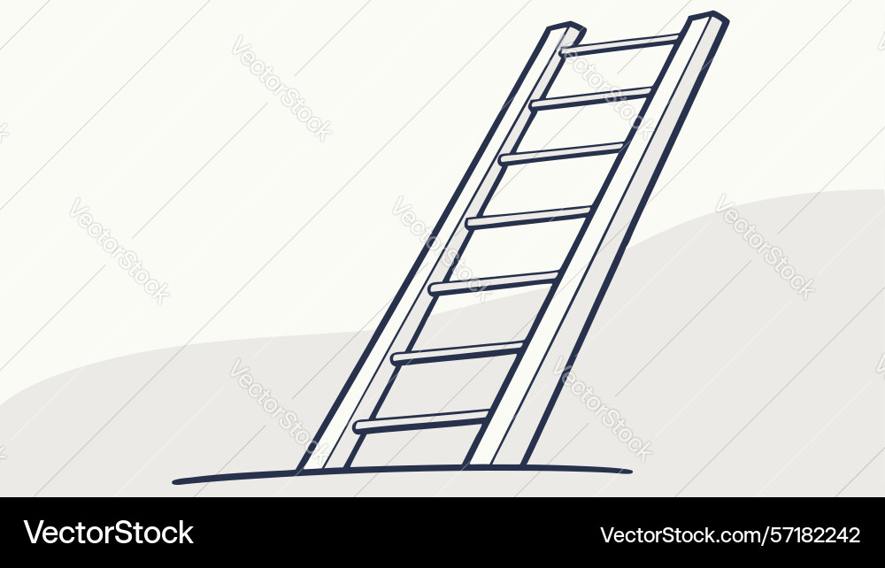 Ladder leaning upward symbol of progress design vector image