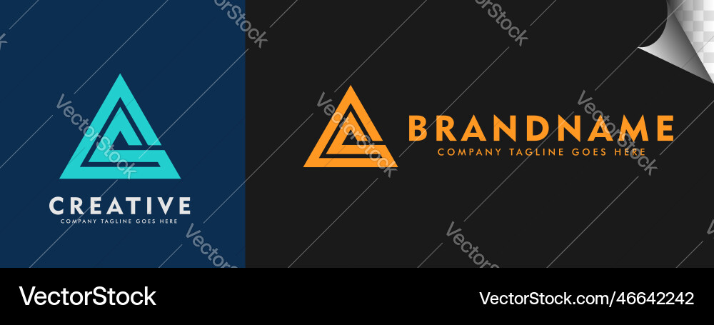 Logotype combination initial letter s a triangle vector image