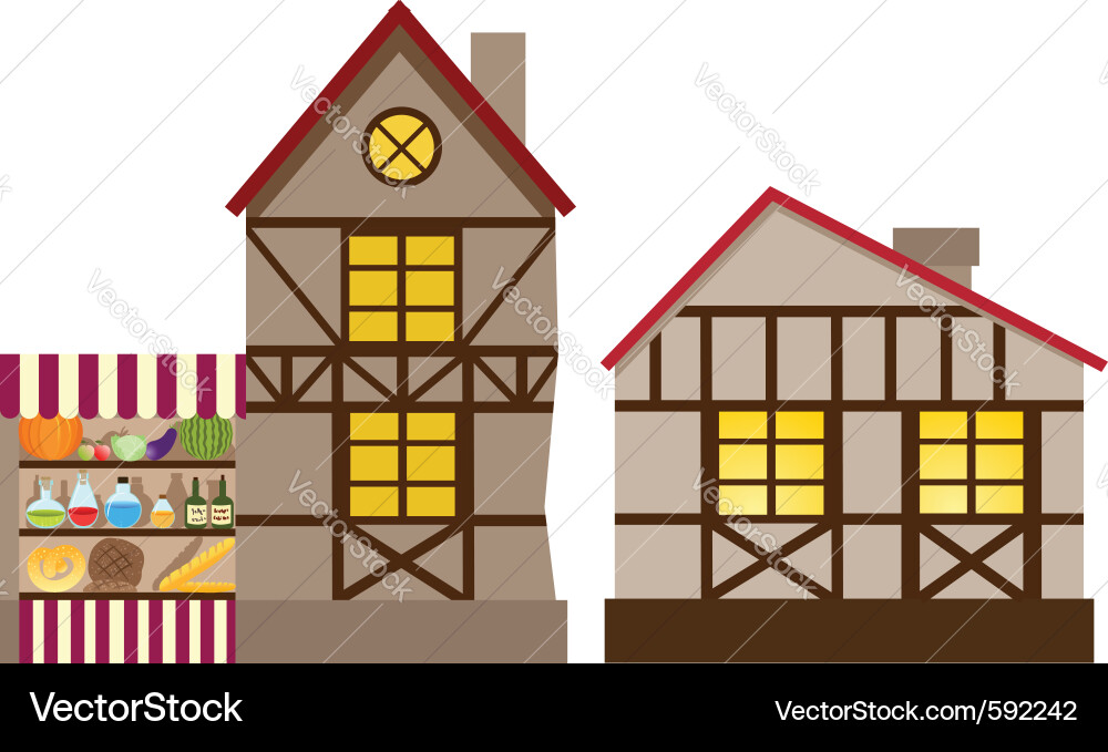 Medieval Cottage Shop vector image