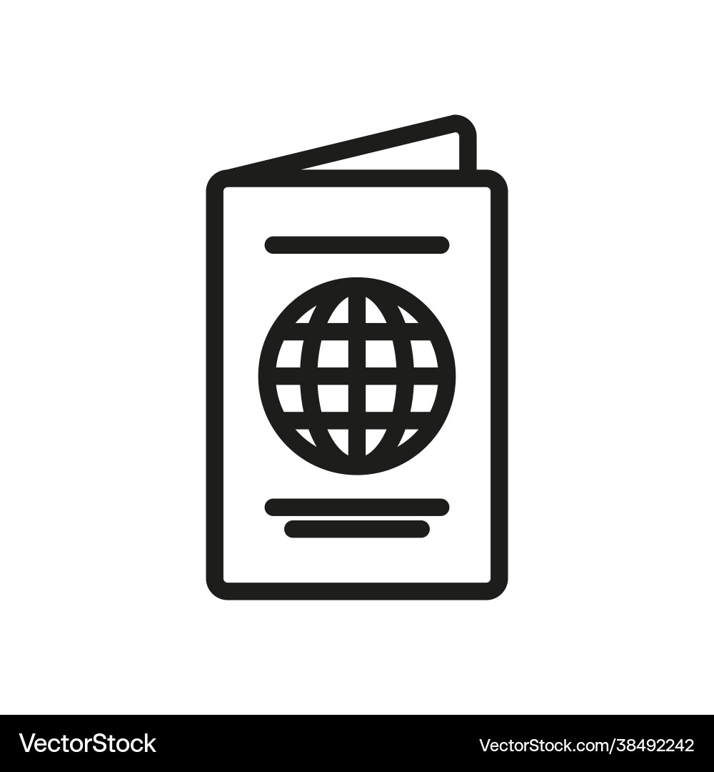 Passport icon simple linear Passport icon simple linear vector image