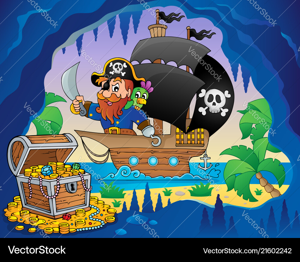 Pirate ship theme image 3 vector image