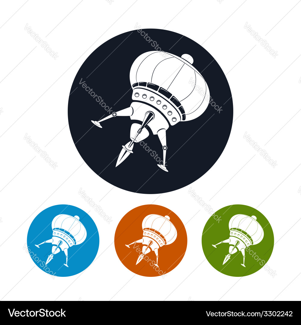 Rocket Ship Icon Set Royalty Free Vector Image