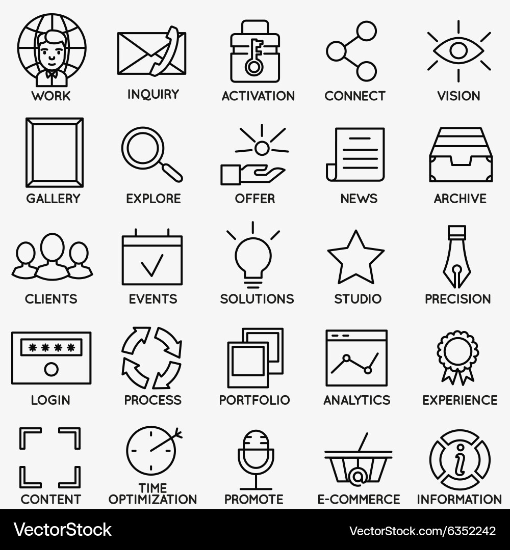 SEO & Internet Service Icons - Collection Vector Image