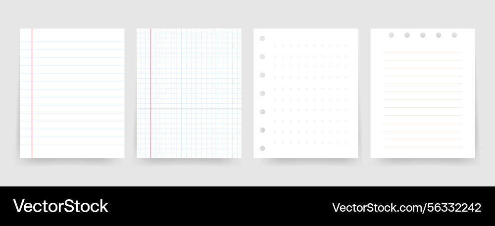 Set of blank paper templates with lined graph Vector Image