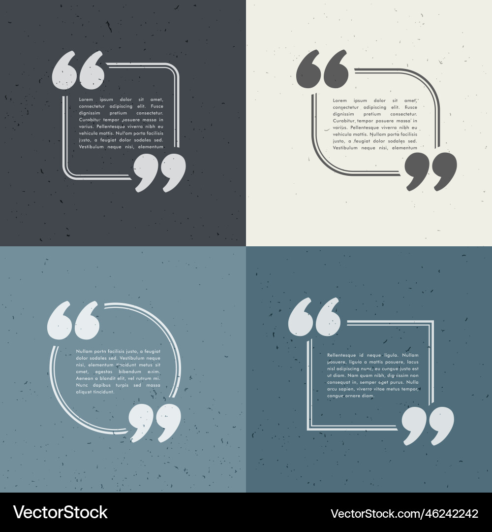 Set of four quotation marks in different styles Vector Image