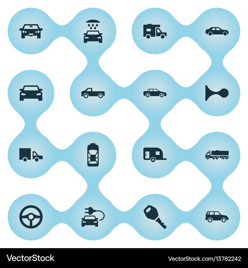 Set of simple auto icons vector image