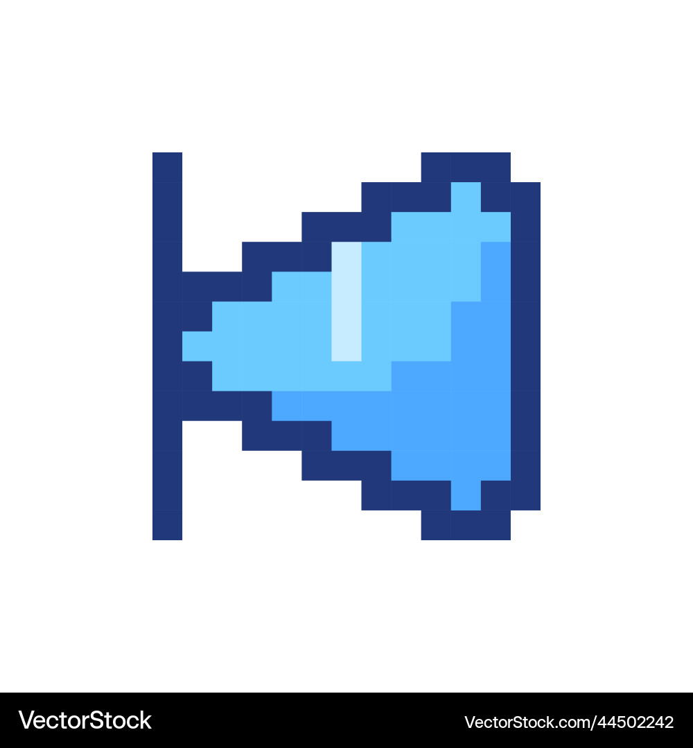 Skip previous button pixelated rgb color ui icon Vector Image
