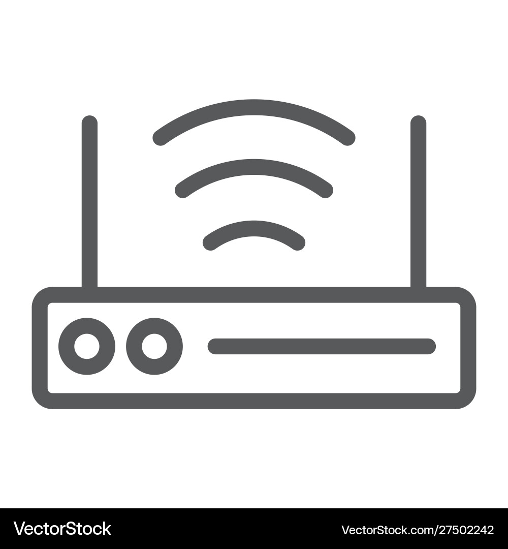 Wifi router line icon technology and device Vector Image