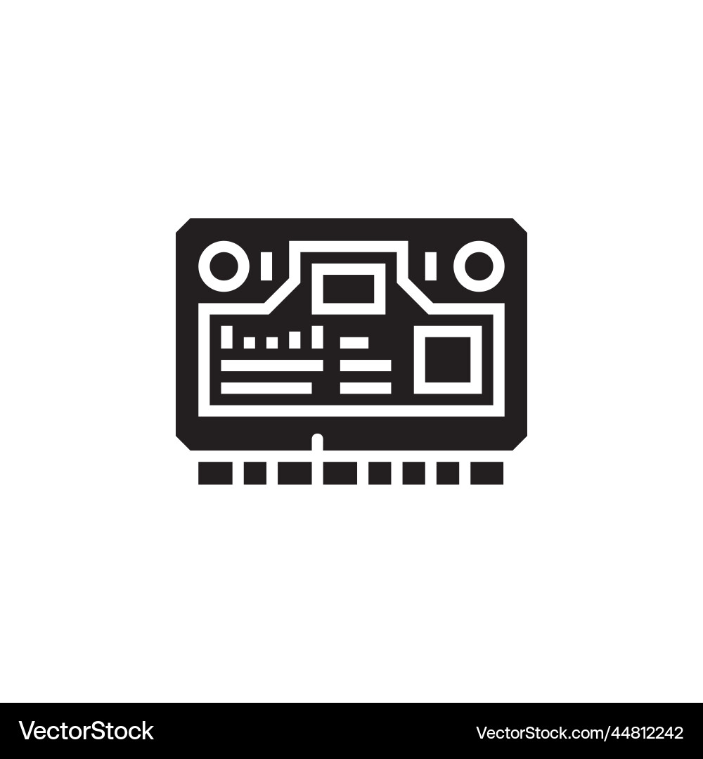 Wlan card icon computer component solid Wlan card icon computer component solid vector image