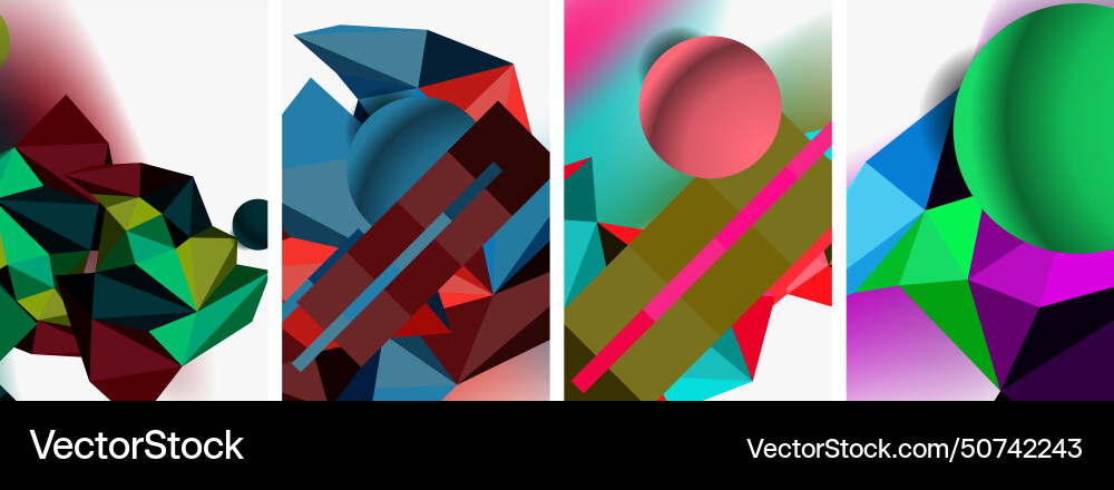 3d sphere and low poly triangle design 3d sphere and low poly triangle design vector image