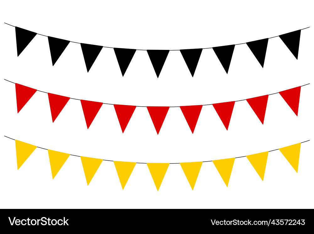 Bunting garland set of triangular flag strings Bunting garland set of triangular flag strings Vector Image