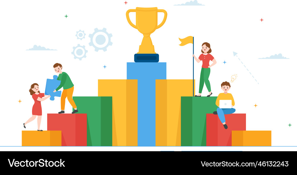 Challenge with businessman running to the top Challenge with businessman running to the top vector image