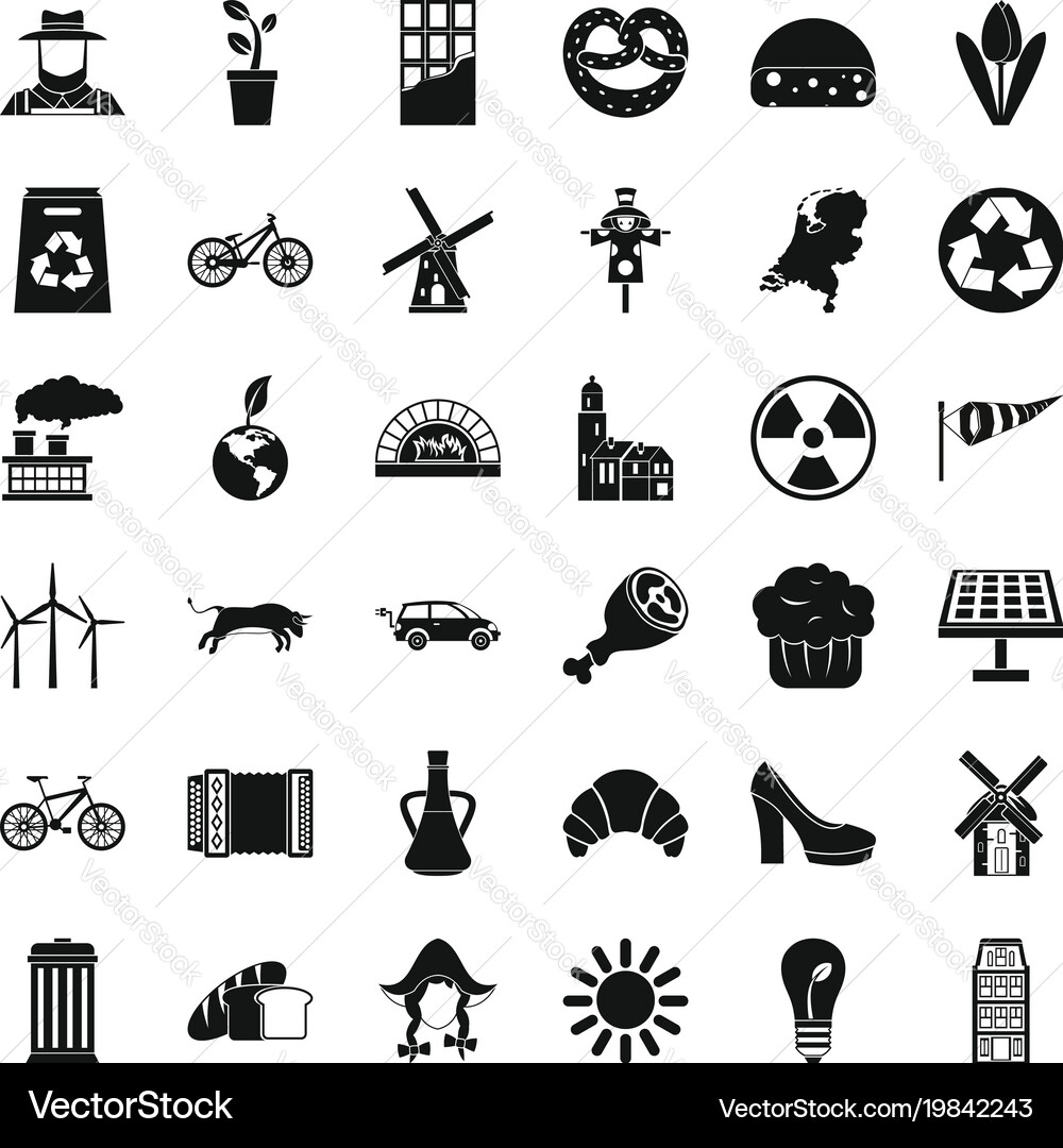 Combine icons set simple style Vector Image