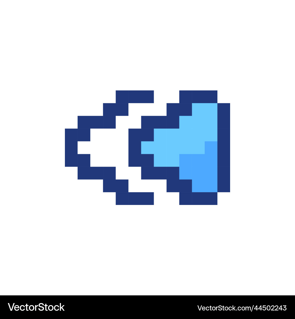 Fast reverse button pixelated rgb color ui icon Fast reverse button pixelated rgb color ui icon Vector Image