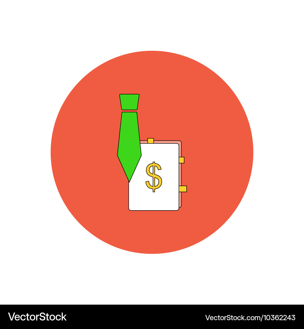 In flat design of tie vector image