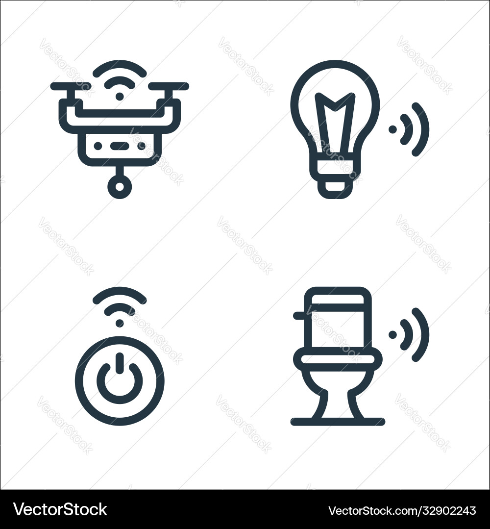 Internet things line icons linear set quality Internet things line icons linear set quality vector image