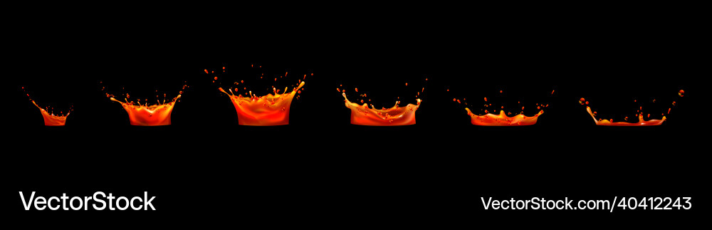 Lava juice splash sequence animation sprite sheet Lava juice splash sequence animation sprite sheet vector image
