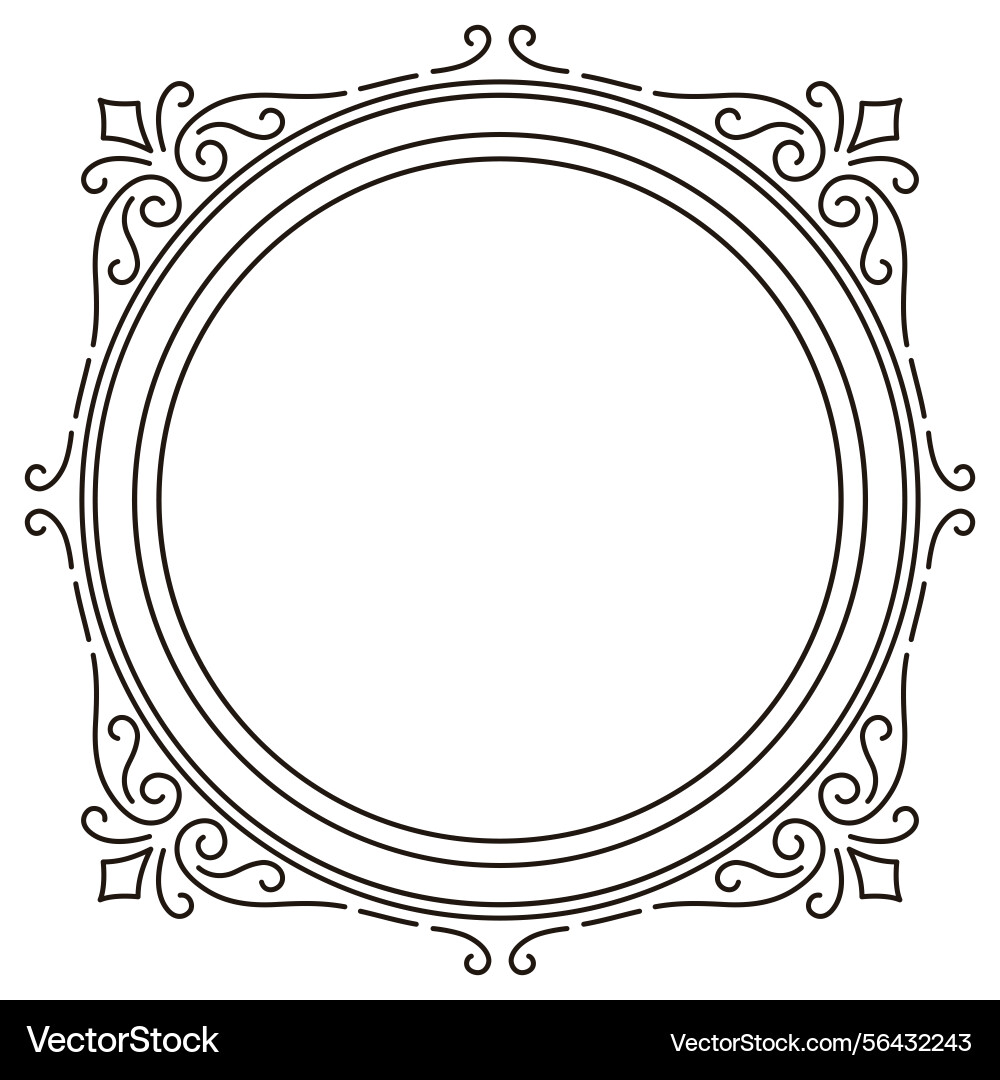 Line curl frame modern decorative linear Line curl frame modern decorative linear Vector Image