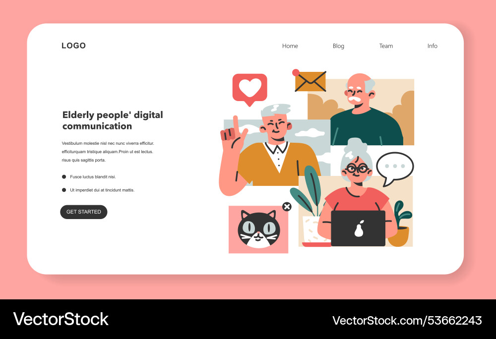 Modern old characters using internet and computer Modern old characters using internet and computer Vector Image
