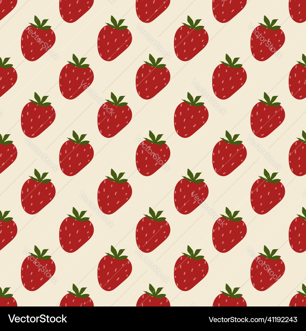 Red Strawberry Pattern Vector Image