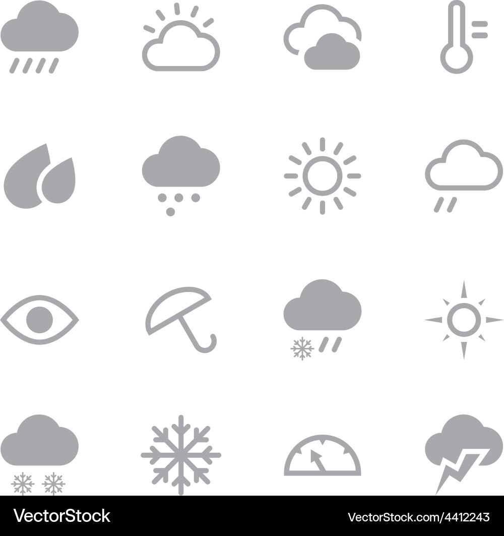 Set weather icons for web and mobile applications vector image
