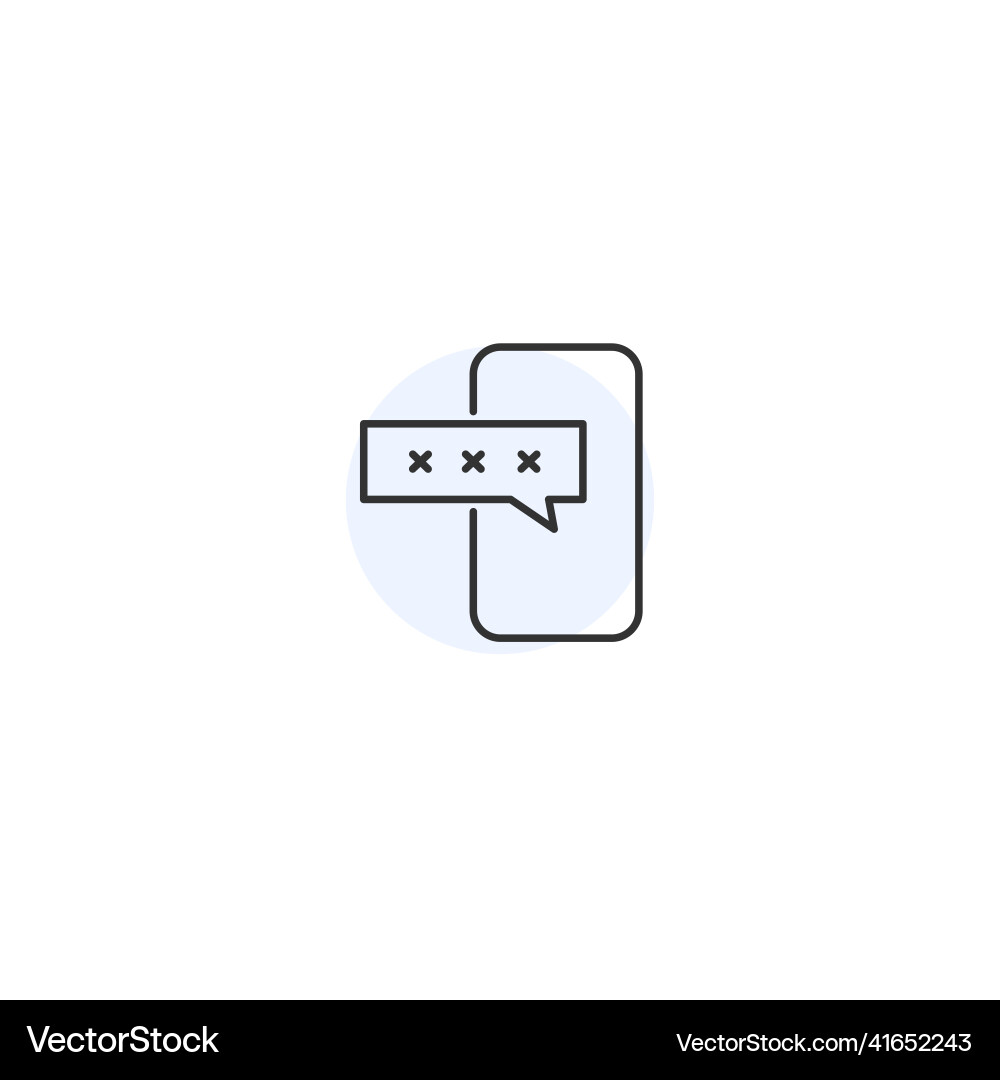 Smartphone password code verification line icon Smartphone password code verification line icon vector image