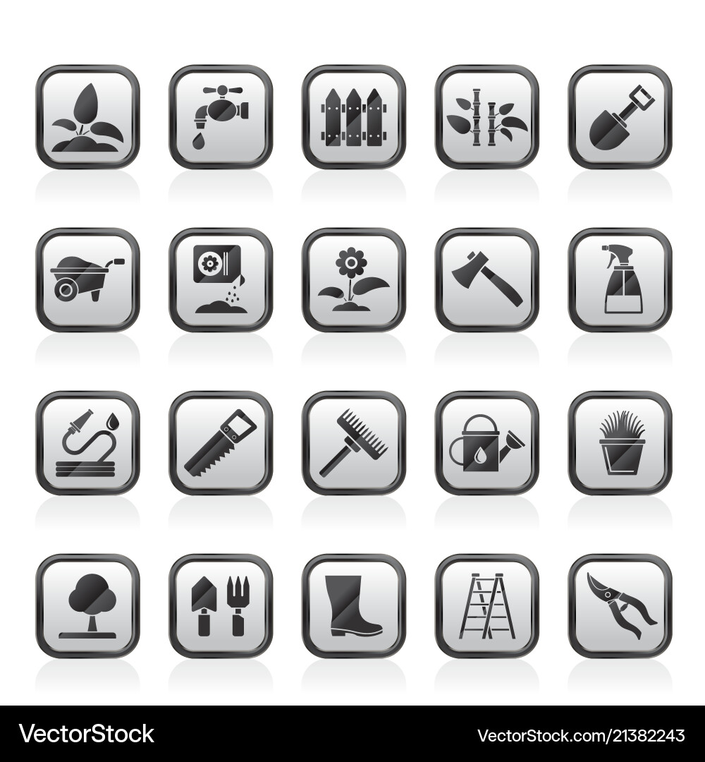 Symbole für Garten- und Gartengeräte Symbole für Garten- und Gartengeräte vektorbild