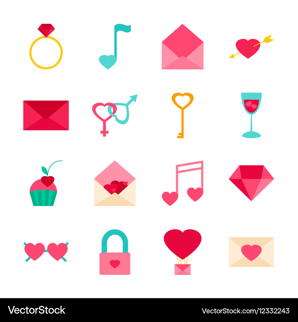 Valentines day objects Vector Image