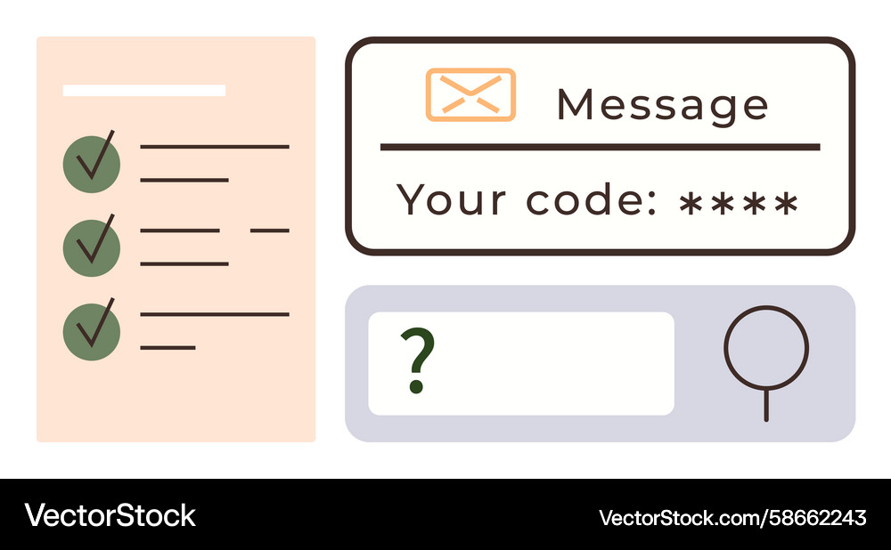 Verification Code & Task Checklist Vector Image