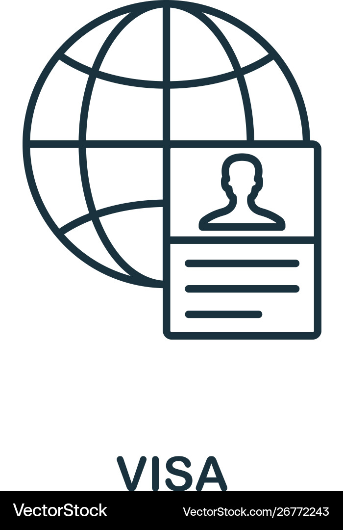 Visa outline icon thin line concept element from Visa outline icon thin line concept element from vector image