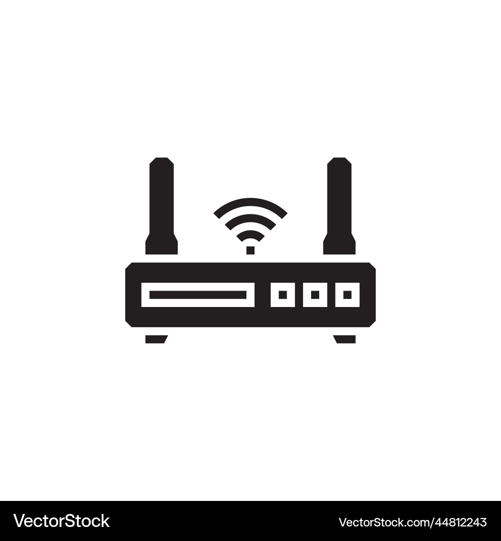 Wifi router icon computer component solid Wifi router icon computer component solid vector image