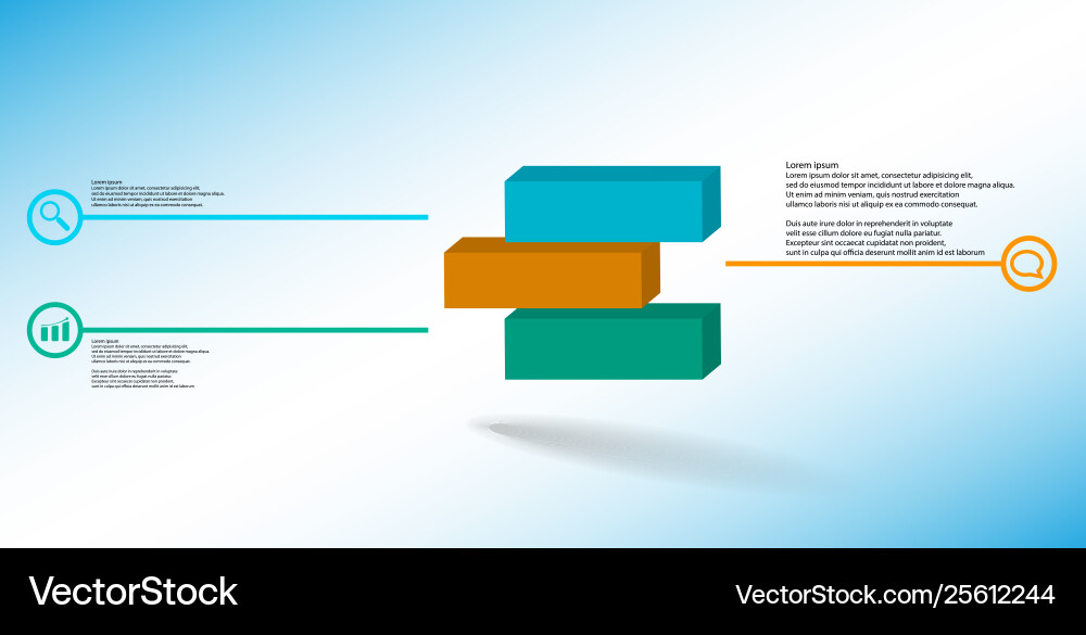 3d infographic template with embossed cube 3d infographic template with embossed cube vector image