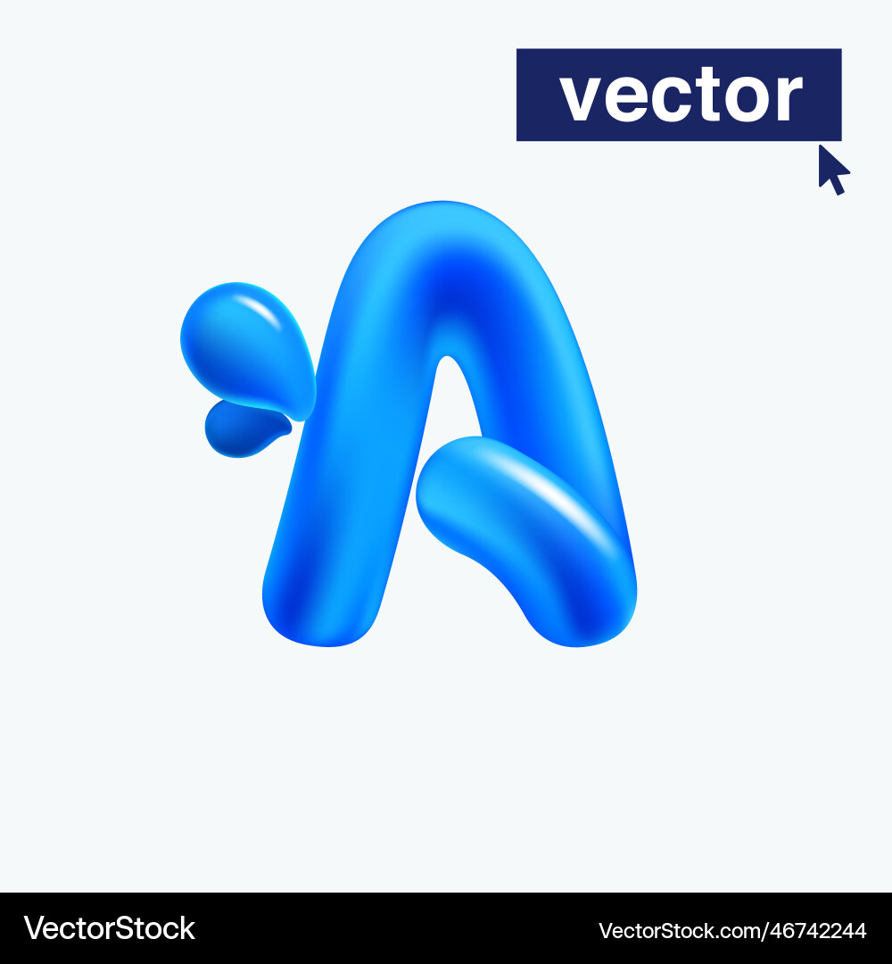 A letter logo made of blue clear water and dew A letter logo made of blue clear water and dew vector image