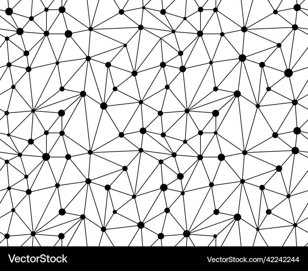 A network of triangles with circles A network of triangles with circles vector image
