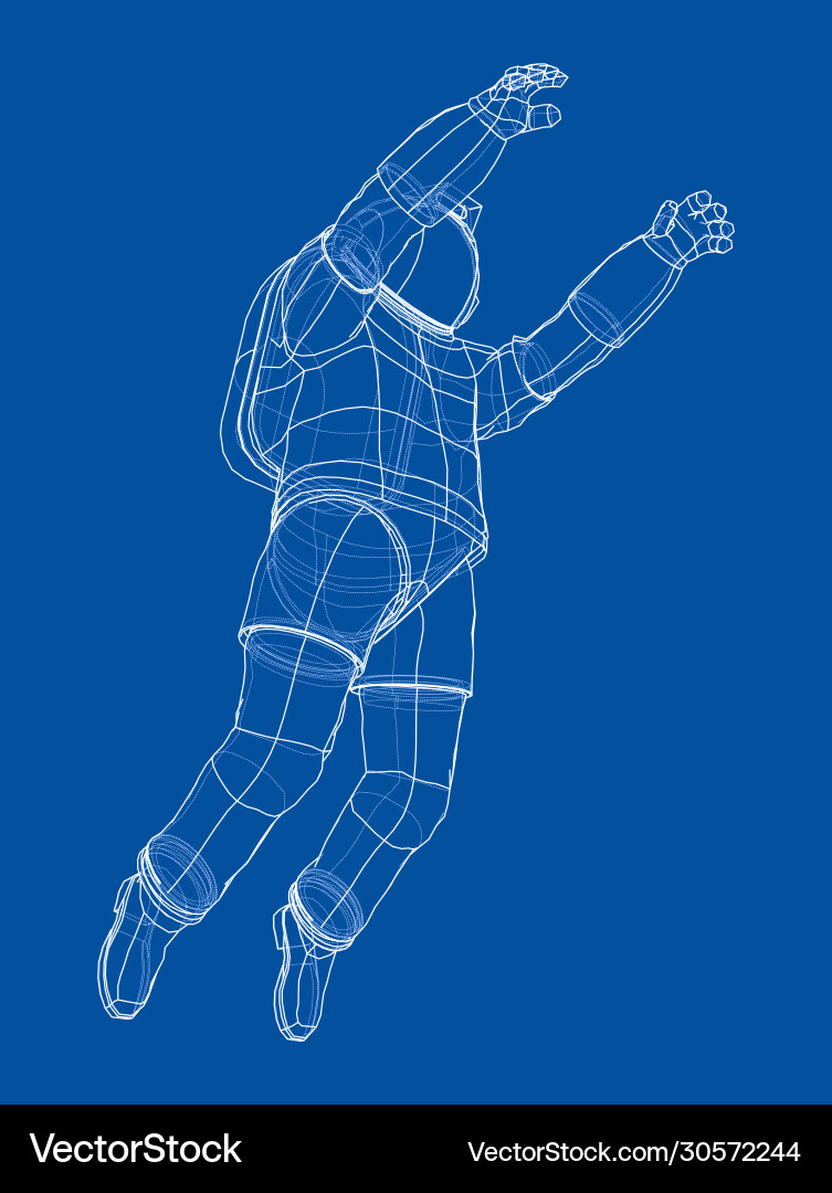 Astronaut concept rendering 3d vector image