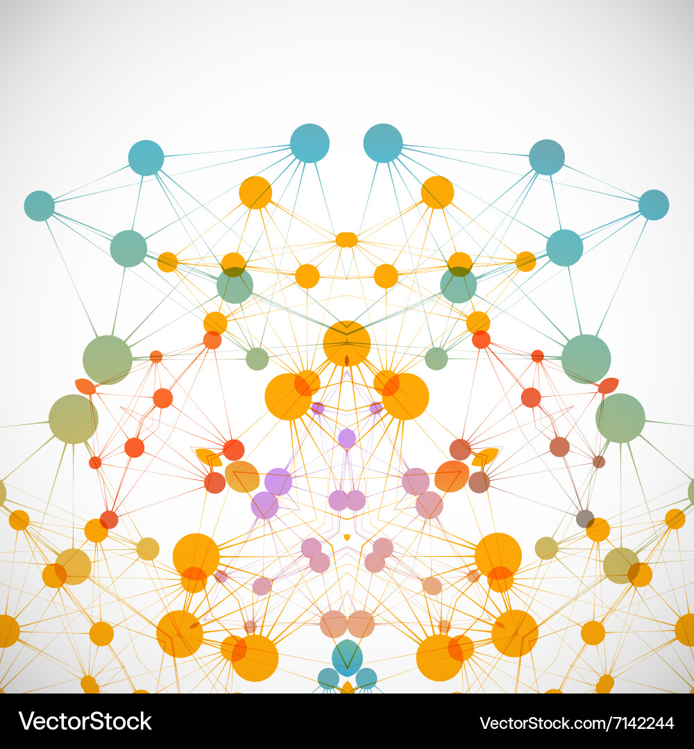 Background pattern network design dots vector image