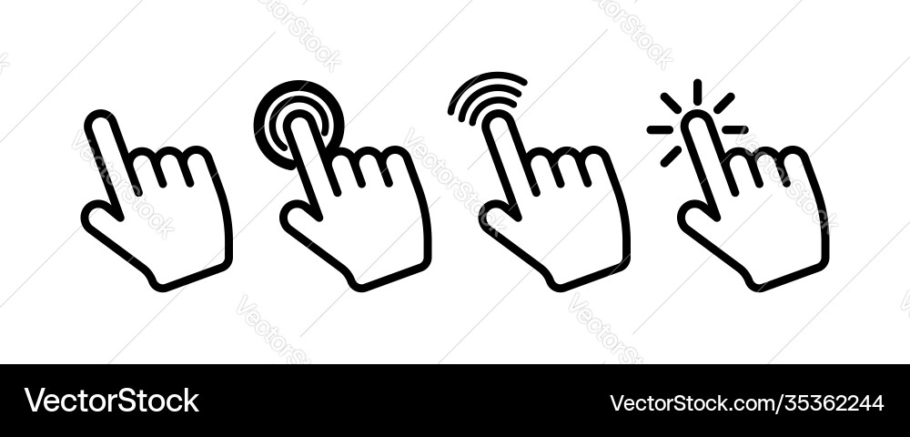 Cursor Maus-Symbol auf weißem Hintergrund klicken Cursor Maus-Symbol auf weißem Hintergrund klicken vektorbild