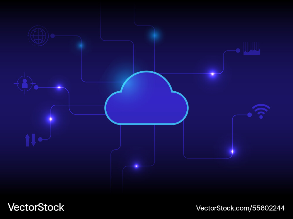 Data storage cloud internet database Vector Image