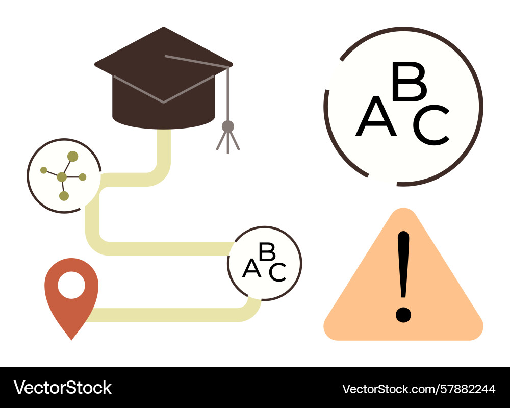 Educational journey with navigation knowledge Vector Image