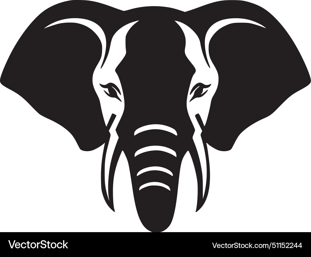 Elephant - black and white Royalty Free Vector Image
