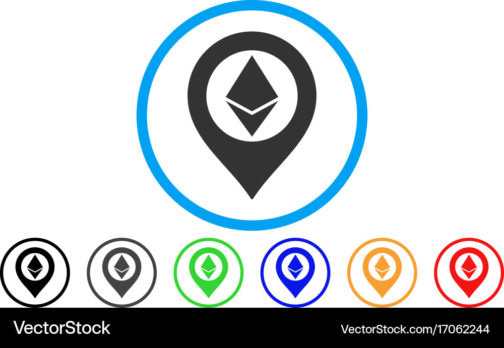 Ethereum map marker rounded icon vector image