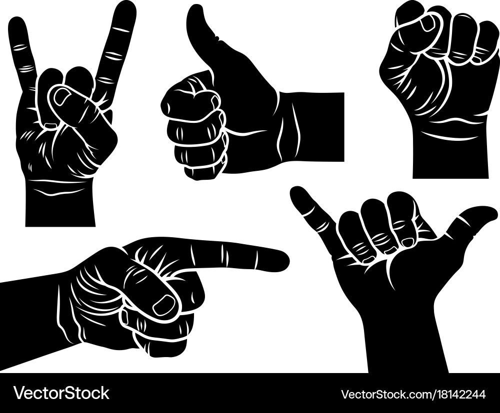 Hand gestures 001 Royalty Free Vector Image - VectorStock