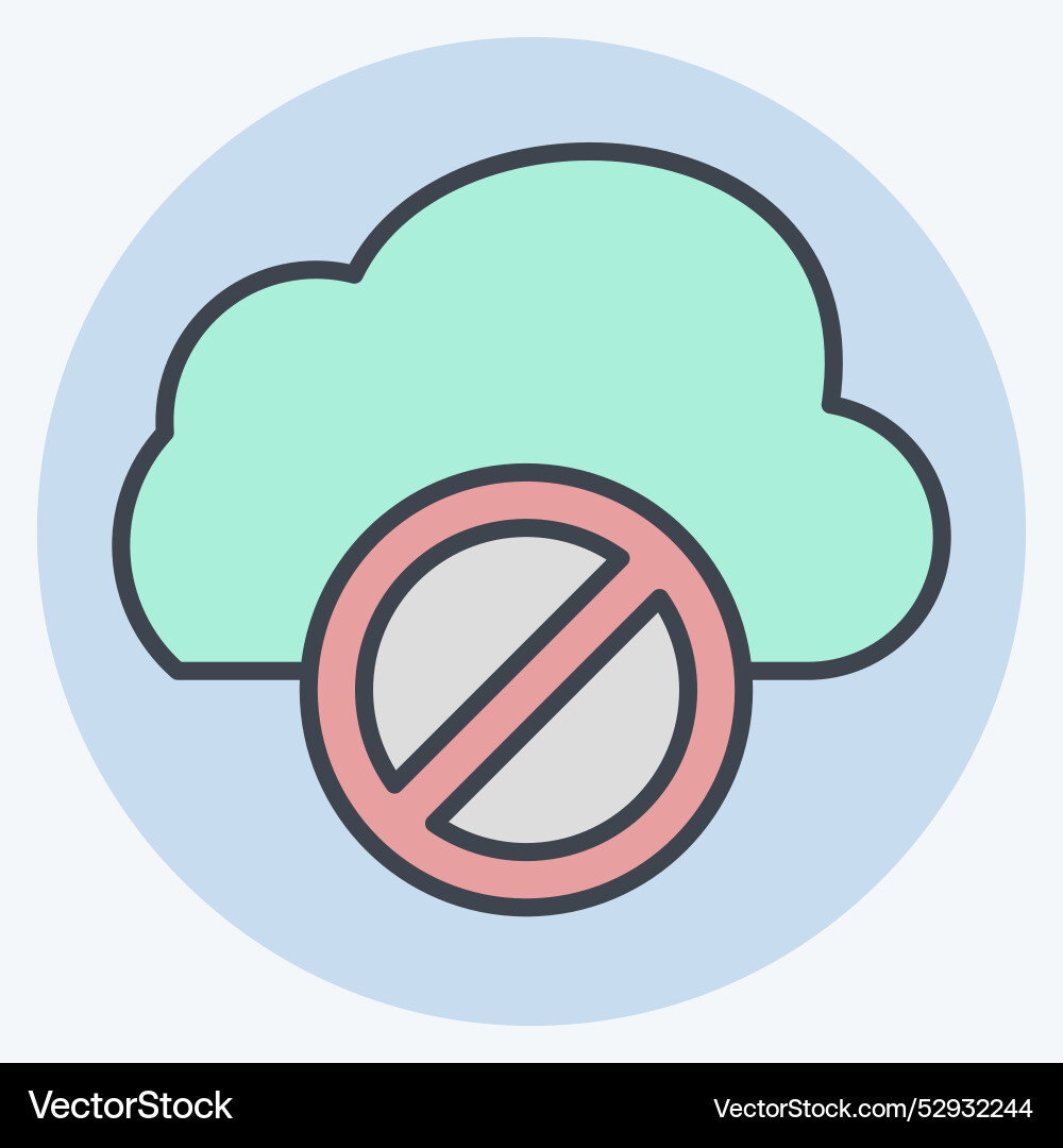 Icon cloud block related to network symbol color vector image