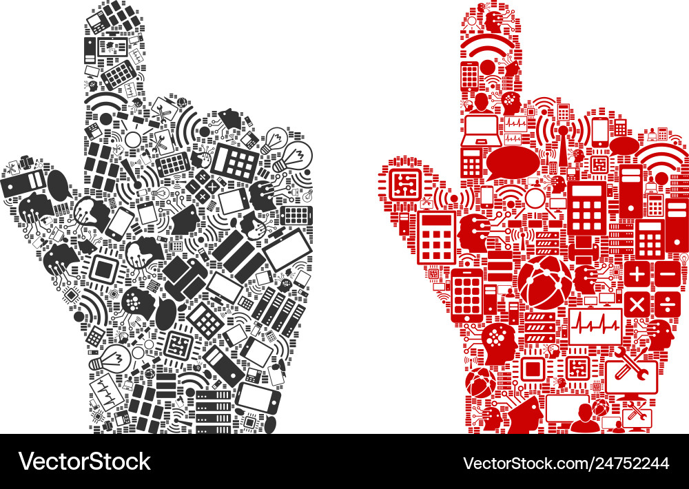 Index finger mosaic icons for bigdata Vector Image