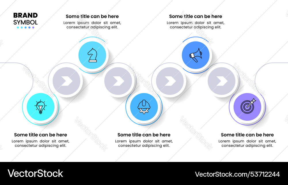 Infographic template line with circles and 5 steps Infographic template line with circles and 5 steps Vector Image