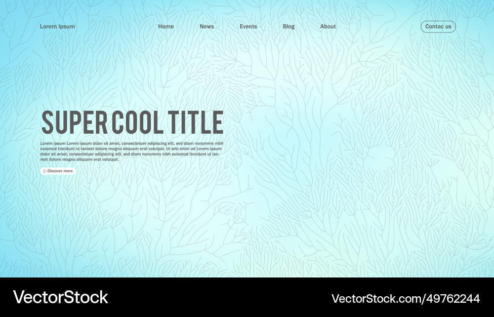 Landing page abstract design with branch pattern Landing page abstract design with branch pattern vector image