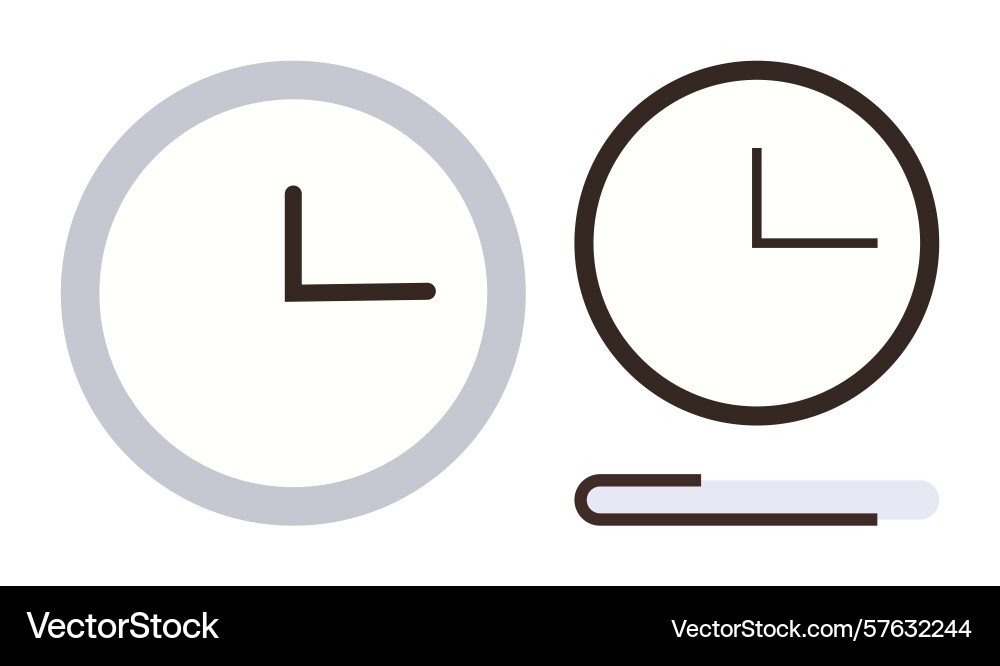 Minimalist clock design representing time Minimalist clock design representing time vector image