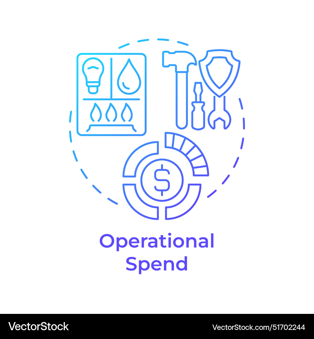 Operational spend blue gradient concept icon Vector Image
